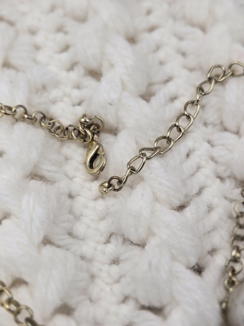 Gold-Tone Silver Pearl Statement Bib Necklace